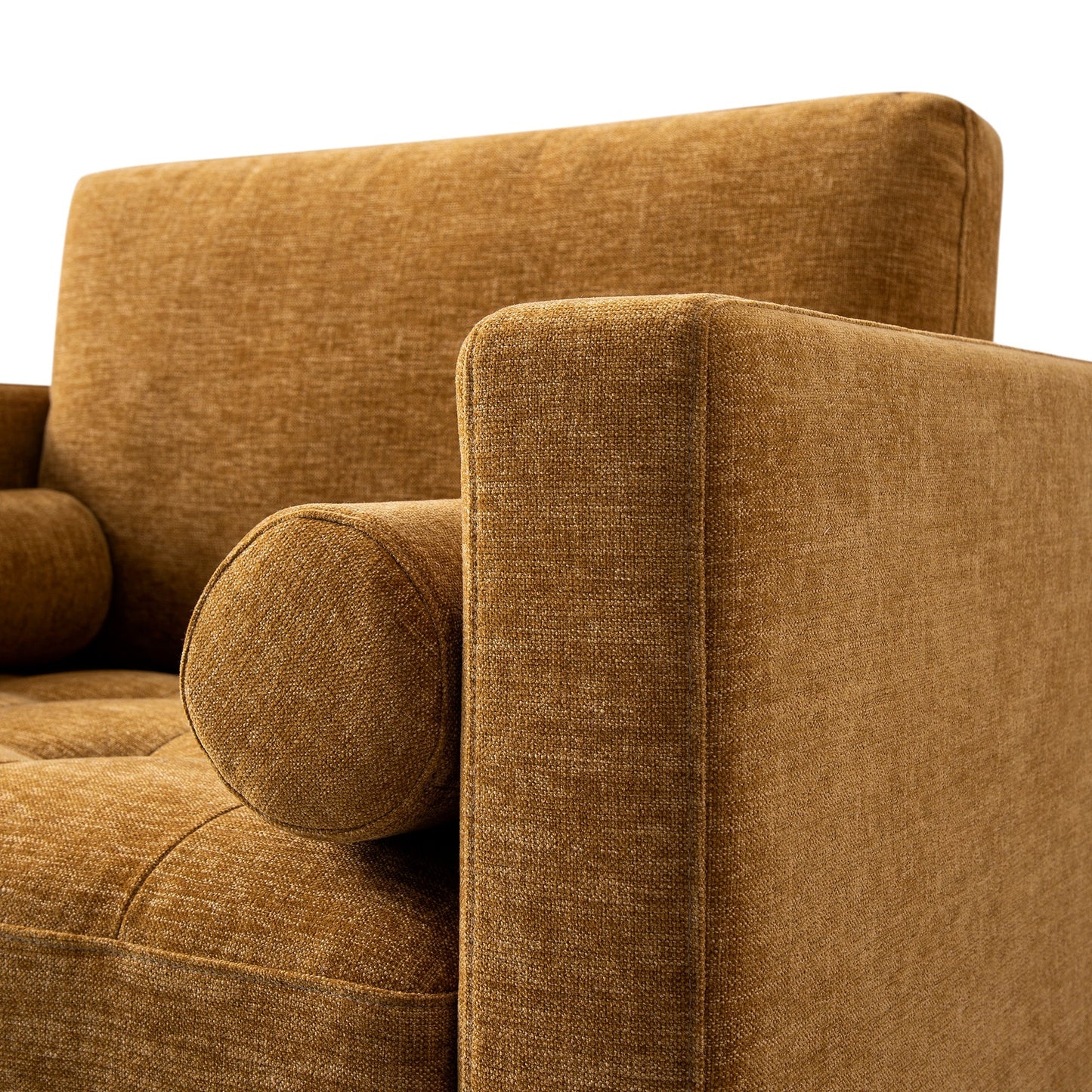 Fauteuil Henrietta, chenille miel épicé