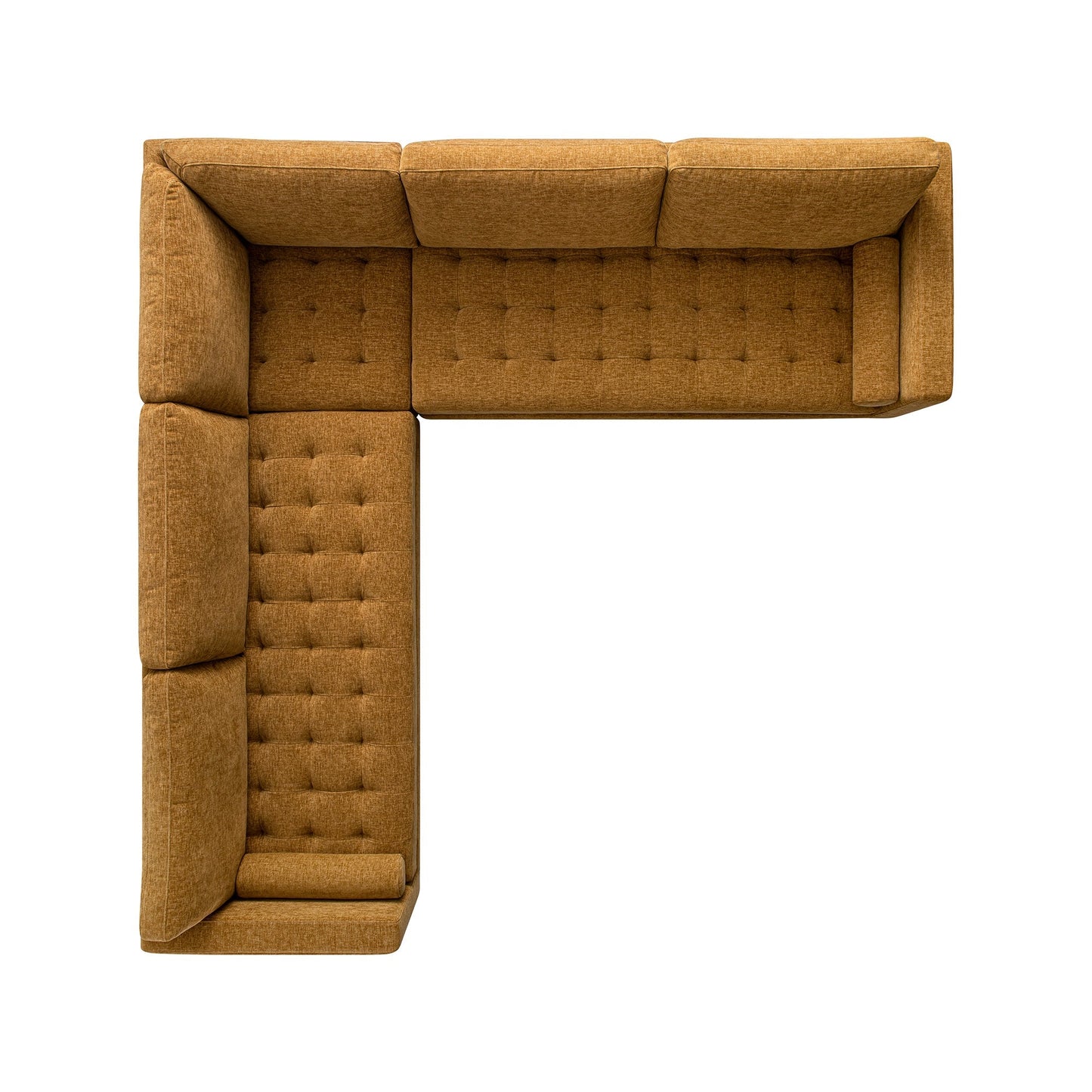 Canapé d'angle 5 places Henrietta, chenille miel épicé