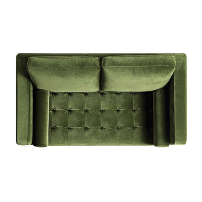 Canapé 2 places Henrietta, velours vert mousse
