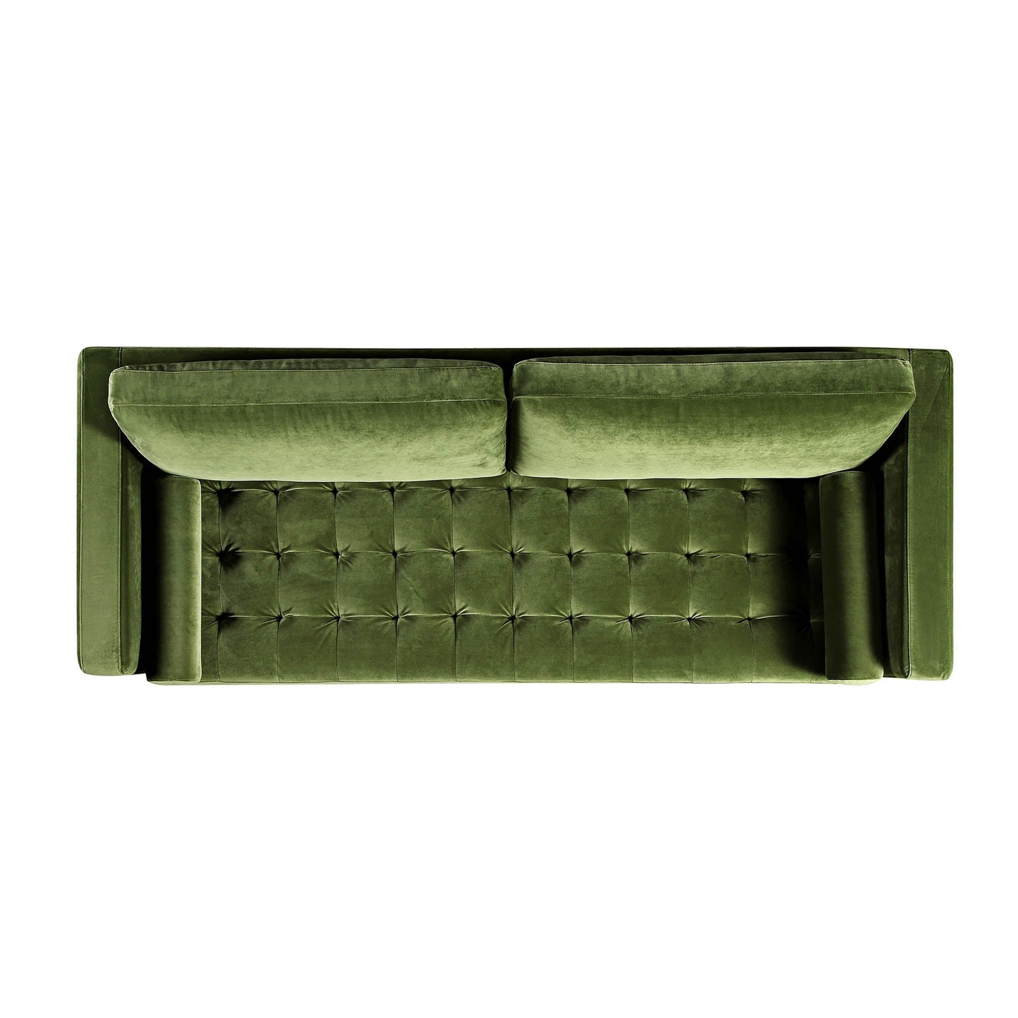 Grand canapé 3 places Henrietta, velours vert mousse