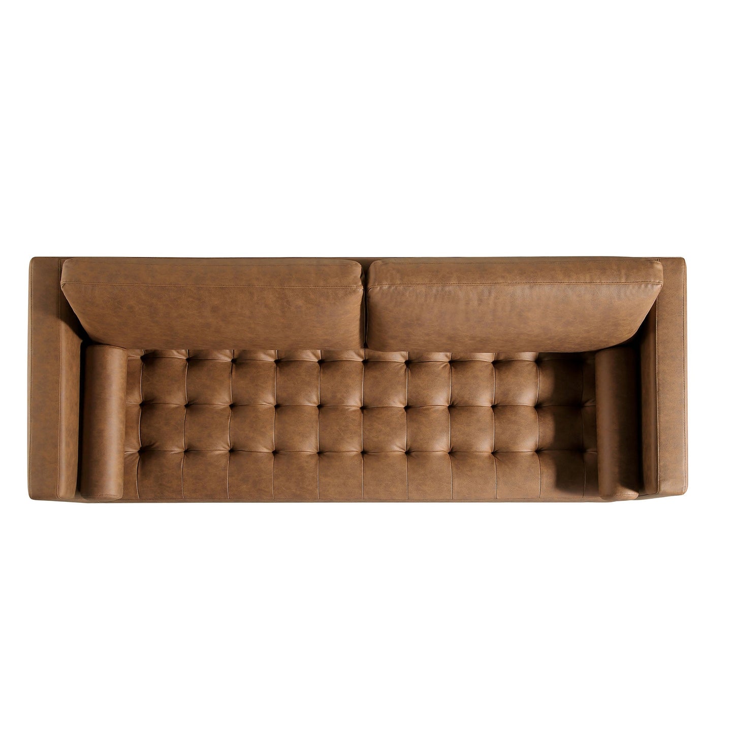 Grand canapé 3 places Henrietta, simili-daim beige