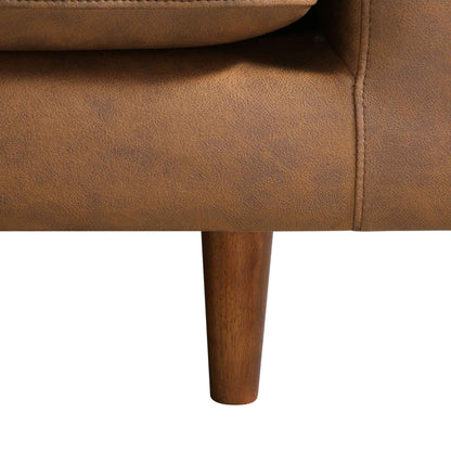 Grand canapé 3 places Henrietta, simili-daim beige