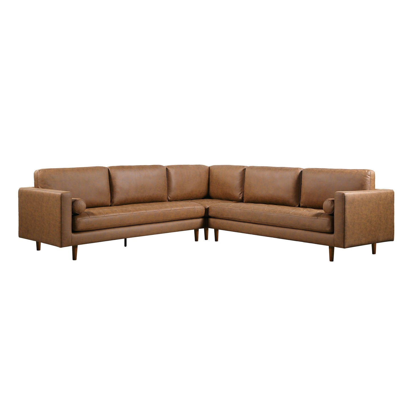 Canapé d'angle 5 places Henrietta, imitation daim beige