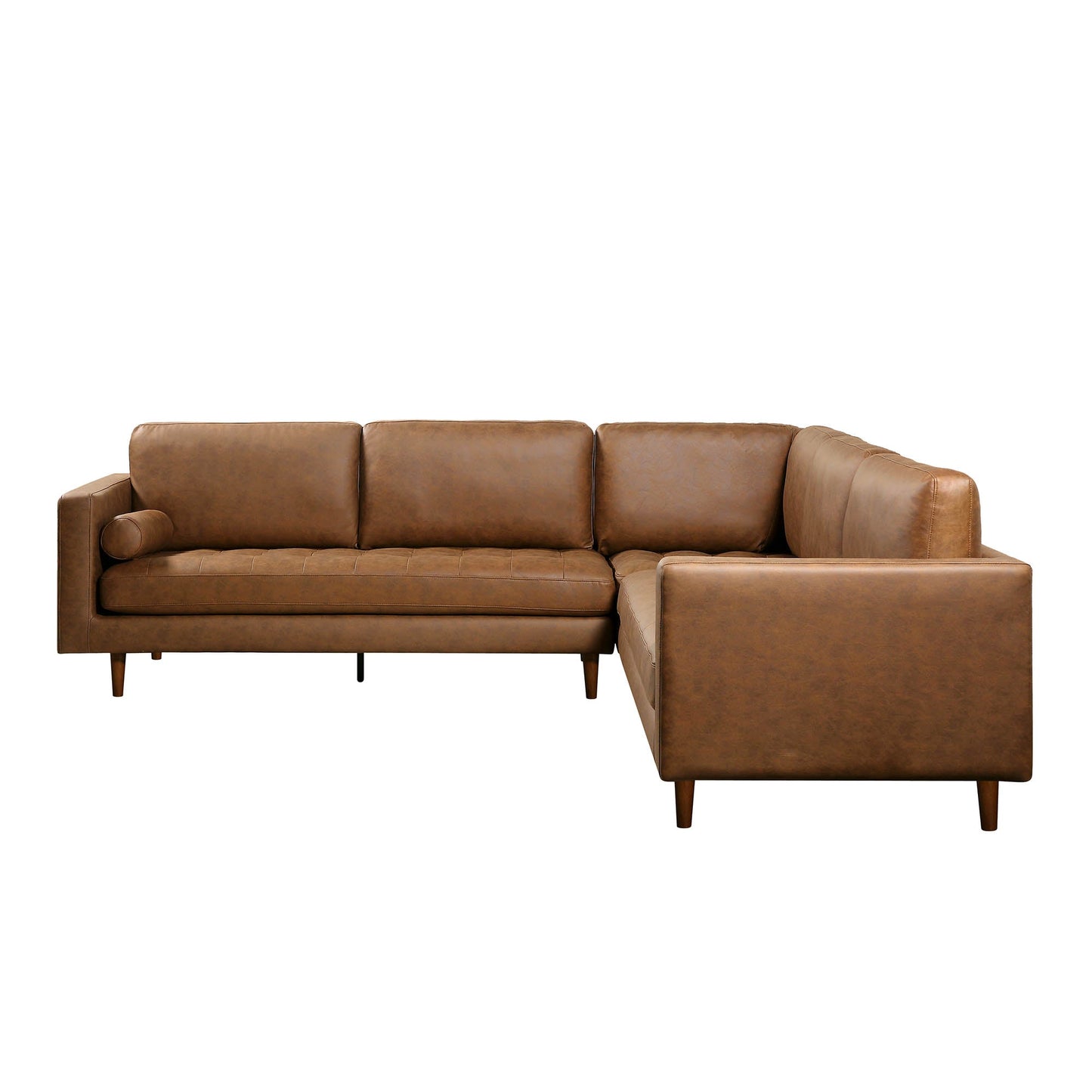 Canapé d'angle 5 places Henrietta, imitation daim beige