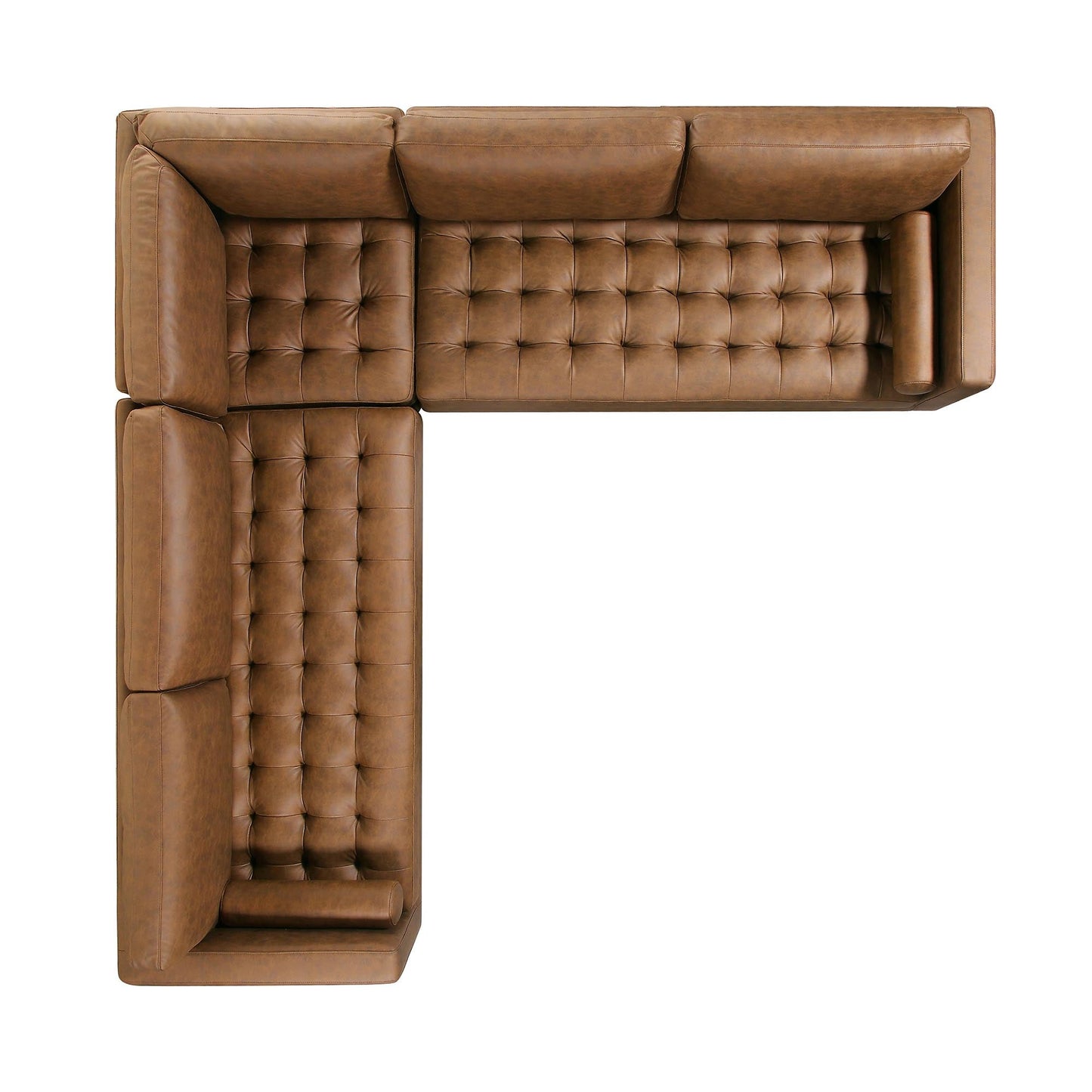 Canapé d'angle 5 places Henrietta, imitation daim beige