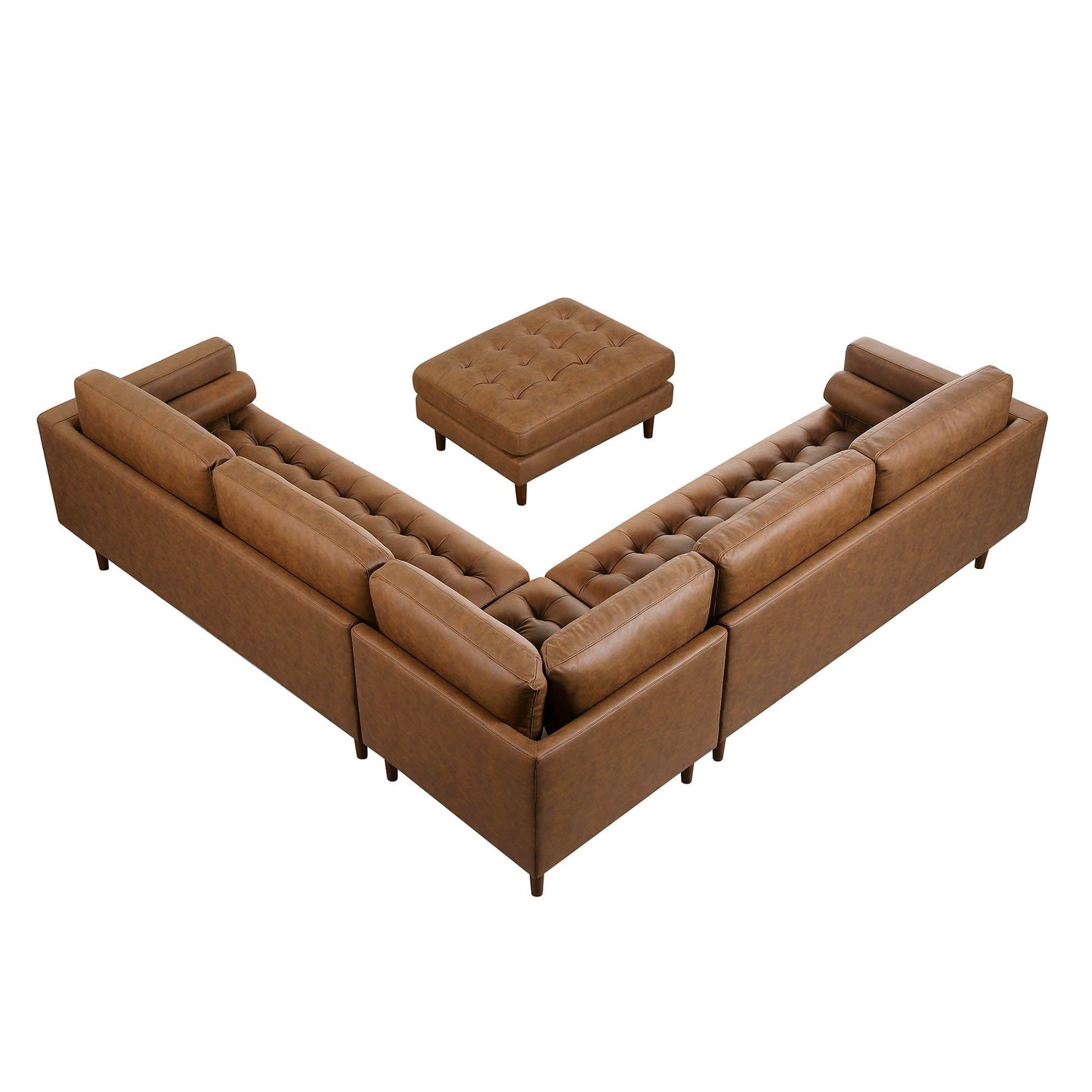 Canapé d'angle 5 places Henrietta, imitation daim beige
