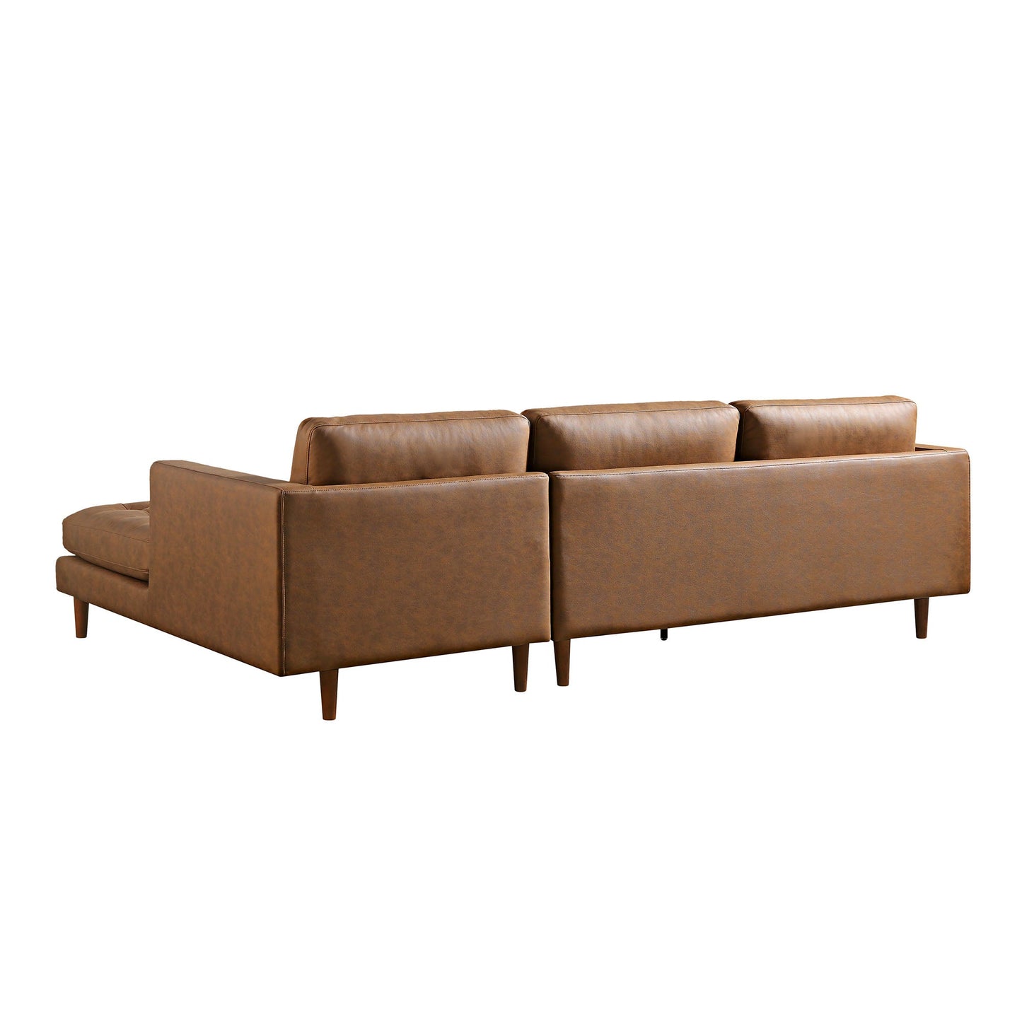 Canapé méridienne 4 places Henrietta en simili-suède beige, orientation droite