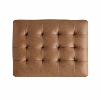 Pouf Henrietta, simili-daim beige