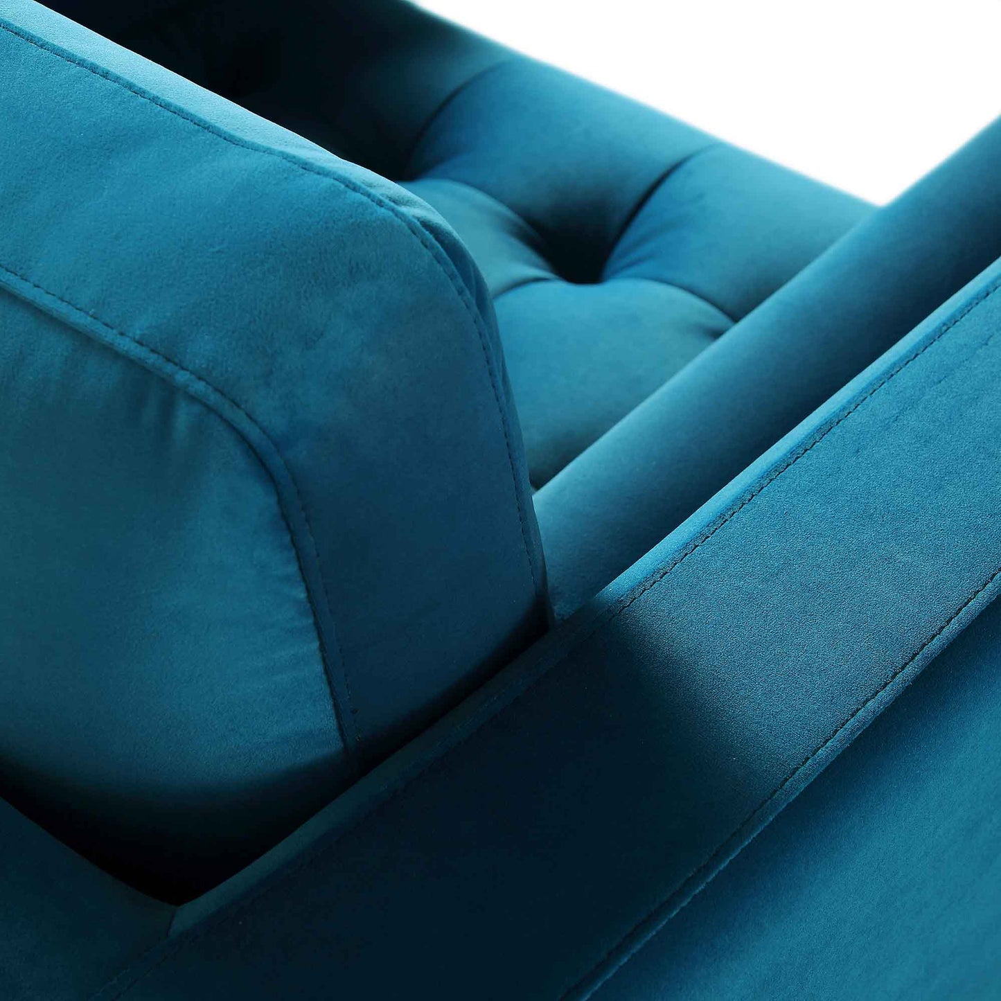 Fauteuil Henrietta, velours bleu sarcelle