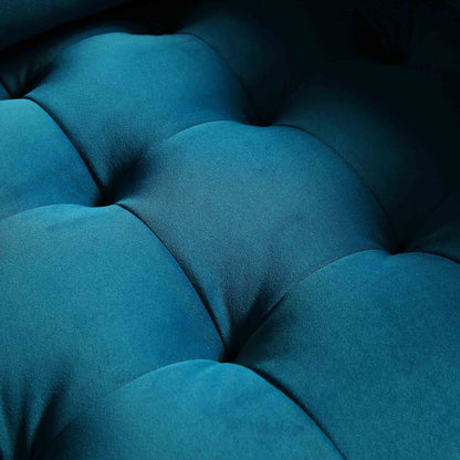 Fauteuil Henrietta, velours bleu sarcelle