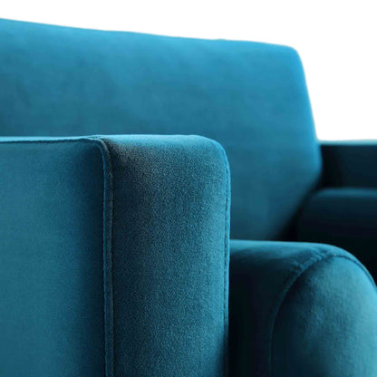 Fauteuil Henrietta, velours bleu sarcelle