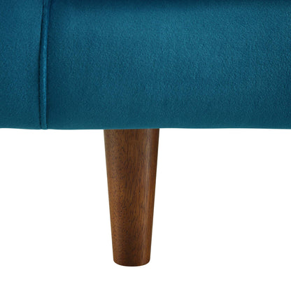Grand canapé 3 places Henrietta, velours bleu sarcelle