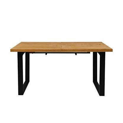 Table à manger extensible BERN 6-8 places en chêne avec pieds en métal