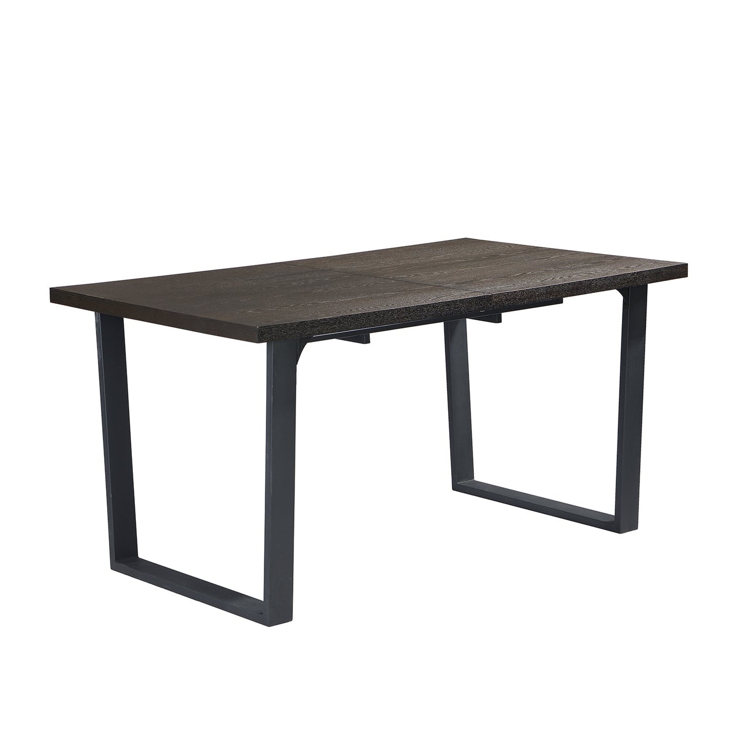 Table à manger extensible BERN 6-8 places en chêne foncé avec pieds en métal