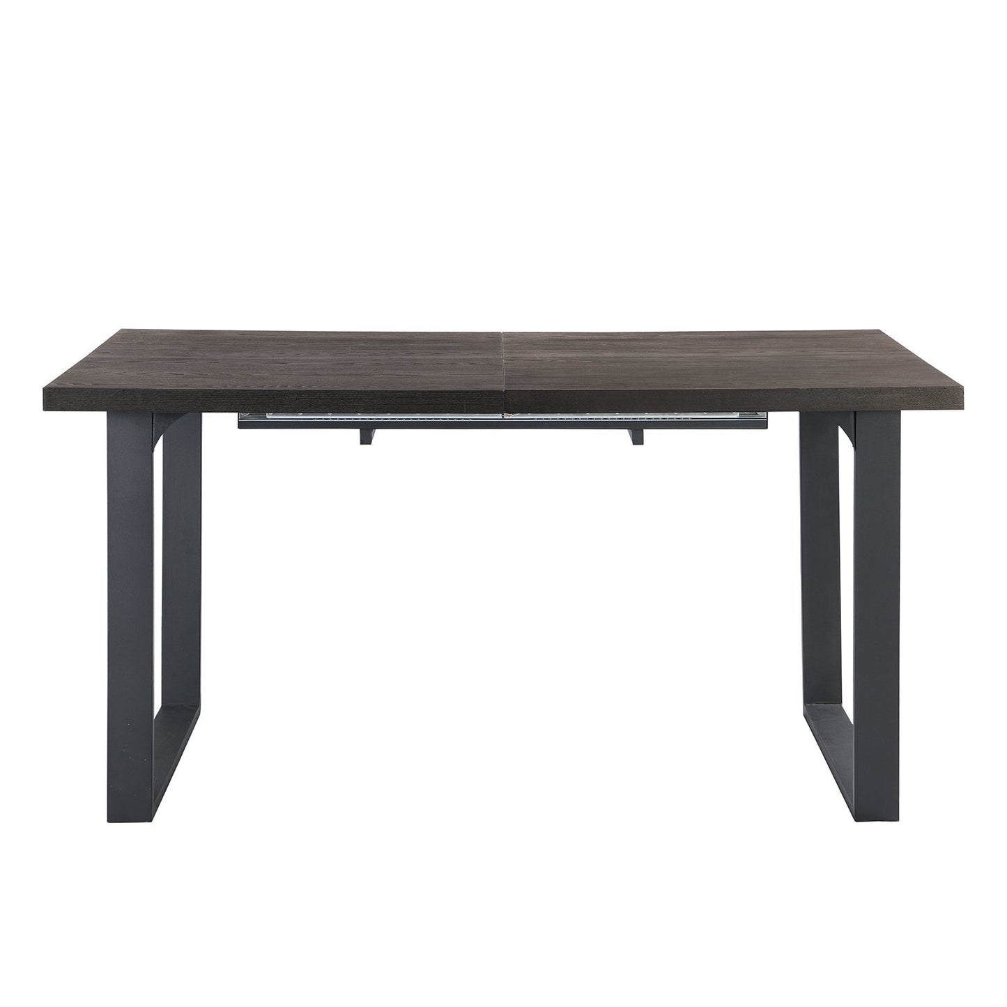 Table à manger extensible BERN 6-8 places en chêne foncé avec pieds en métal