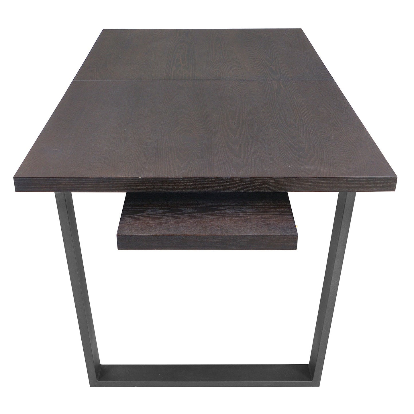 Table à manger extensible BERN 6-8 places en chêne foncé avec pieds en métal