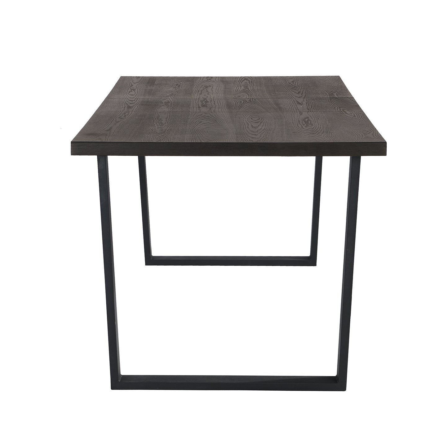Table à manger extensible BERN 6-8 places en chêne foncé avec pieds en métal