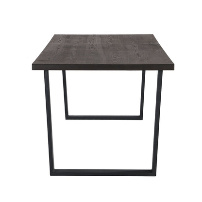 Table à manger extensible BERN 6-8 places en chêne foncé avec pieds en métal
