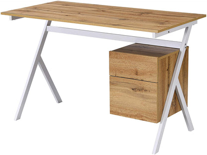 Bureau en chêne Sion avec tiroir et placard