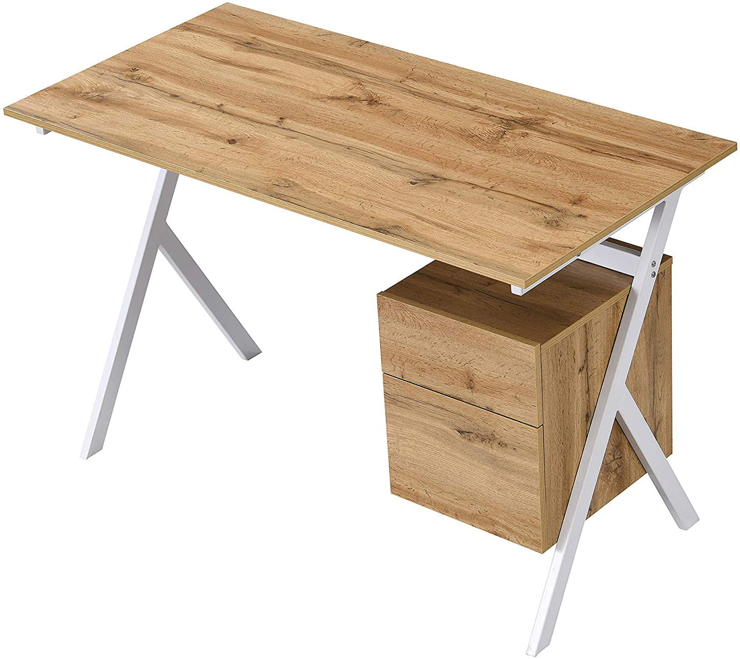Bureau en chêne Sion avec tiroir et placard