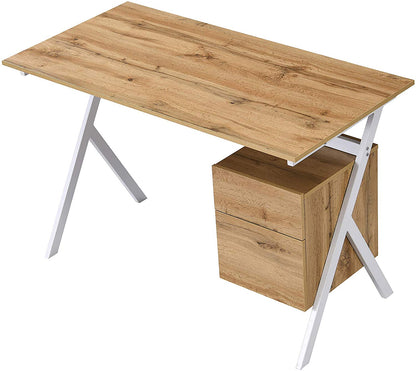 Bureau en chêne Sion avec tiroir et placard