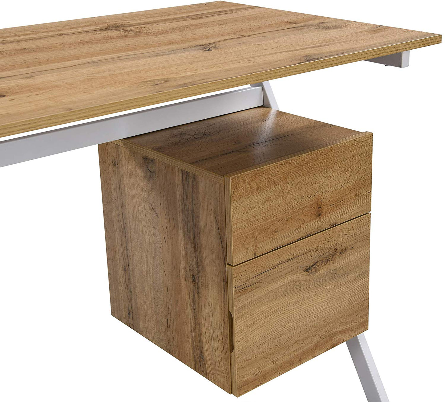 Bureau en chêne Sion avec tiroir et placard