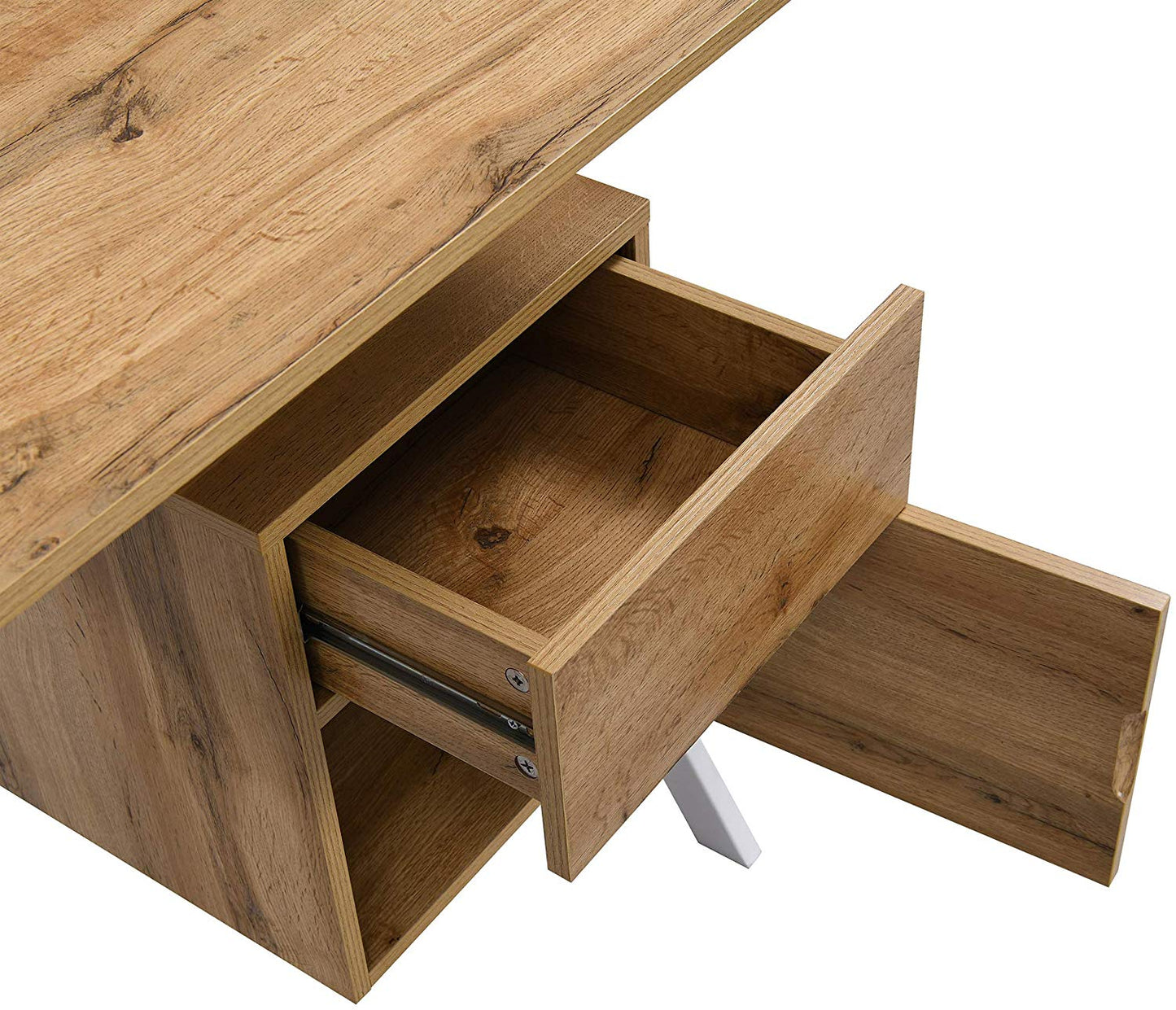 Bureau en chêne Sion avec tiroir et placard