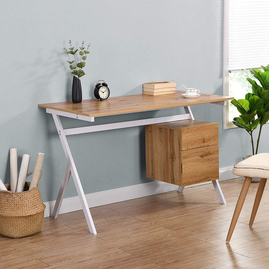 Bureau en chêne Sion avec tiroir et placard