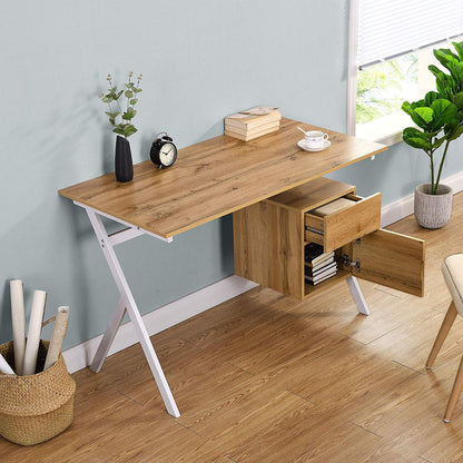 Bureau en chêne Sion avec tiroir et placard