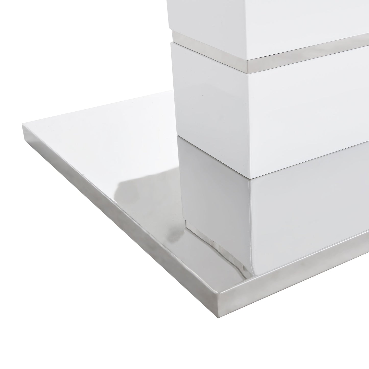 Table à manger extensible Hayne blanche brillante pour 6 à 8 personnes