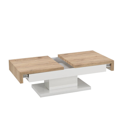 Table basse de rangement coulissante à deux blocs Blythe