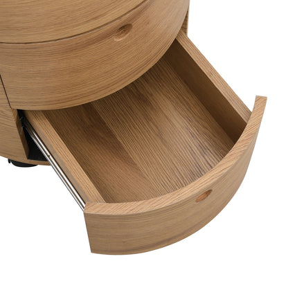 Table de chevet DOLIO Drum Chest 3 tiroirs en chêne