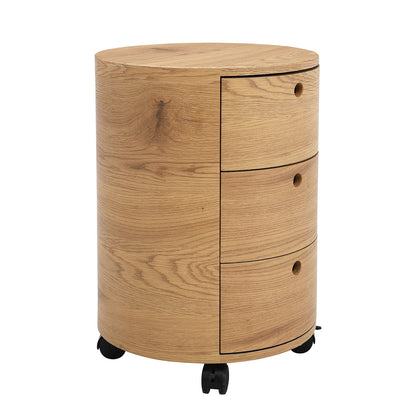 Table de chevet DOLIO Drum Chest 3 tiroirs en chêne