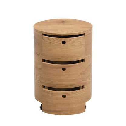 Table de chevet DOLIO Drum Chest 3 tiroirs en chêne
