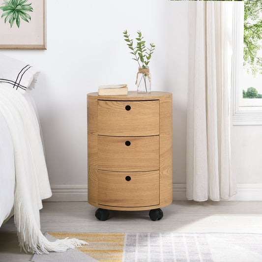 Table de chevet DOLIO Drum Chest 3 tiroirs en chêne