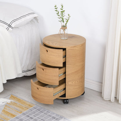 Table de chevet DOLIO Drum Chest 3 tiroirs en chêne