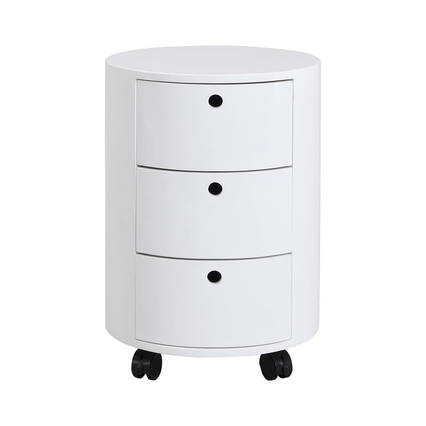 Table de chevet 3 tiroirs Dolio Drum Chest en blanc