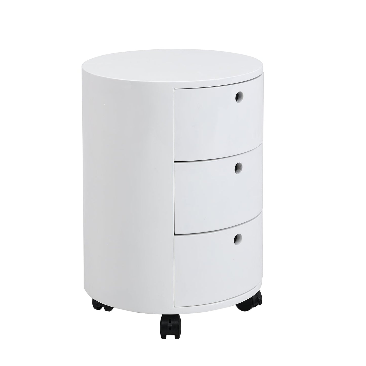 Table de chevet 3 tiroirs Dolio Drum Chest en blanc