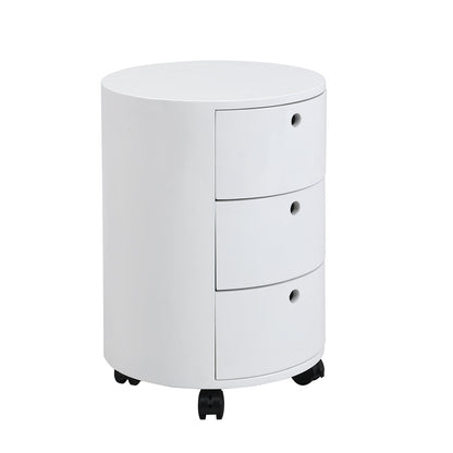 Table de chevet 3 tiroirs Dolio Drum Chest en blanc