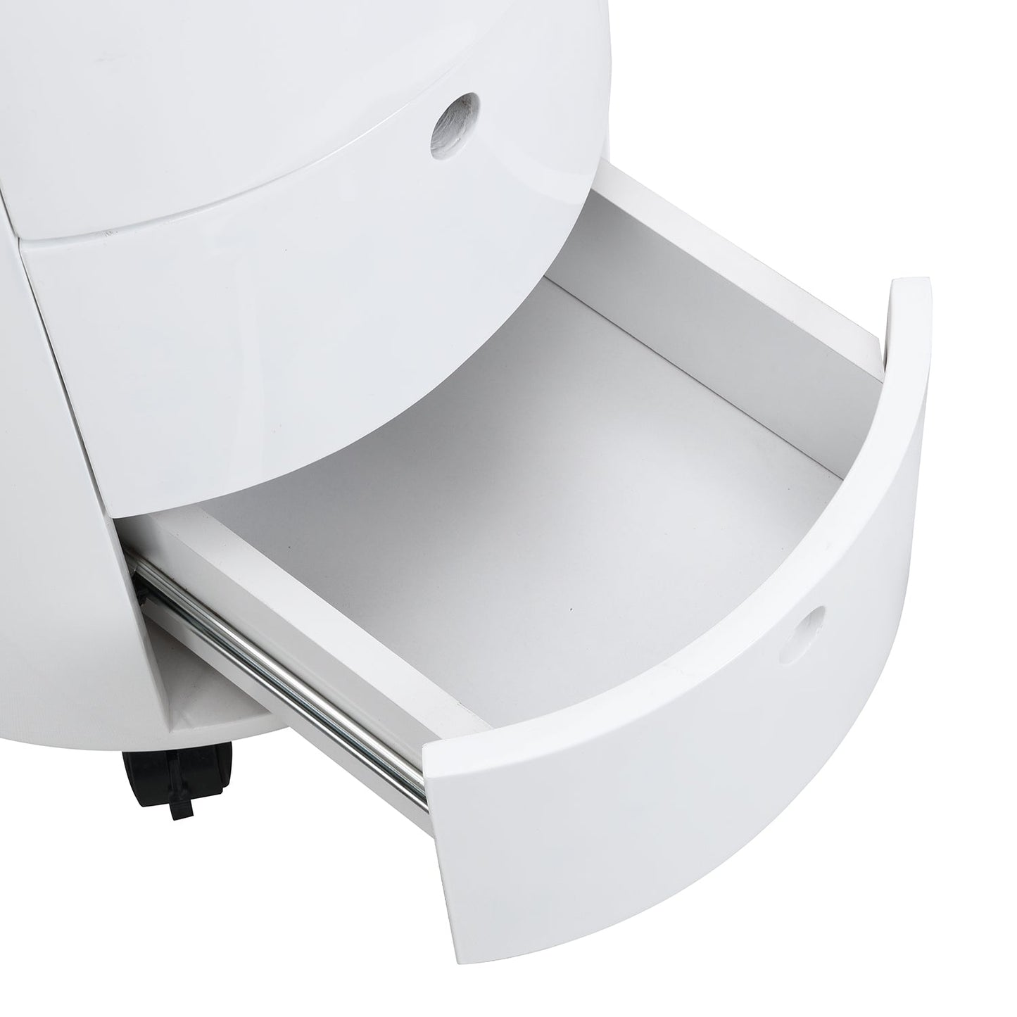 Table de chevet 3 tiroirs Dolio Drum Chest en blanc