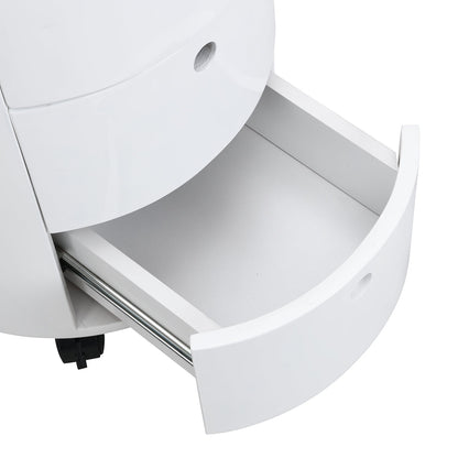 Table de chevet 3 tiroirs Dolio Drum Chest en blanc