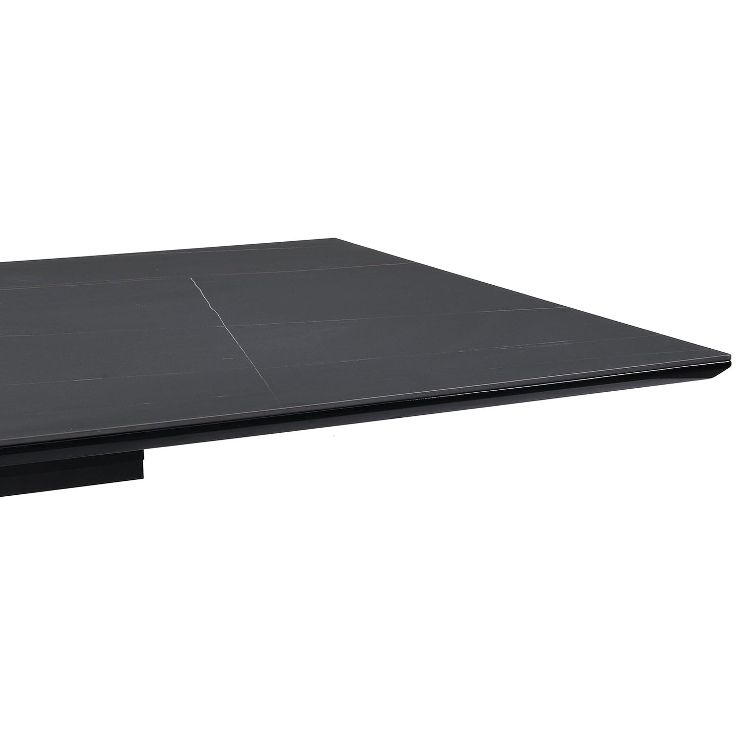 Table à manger extensible en céramique noire Varden