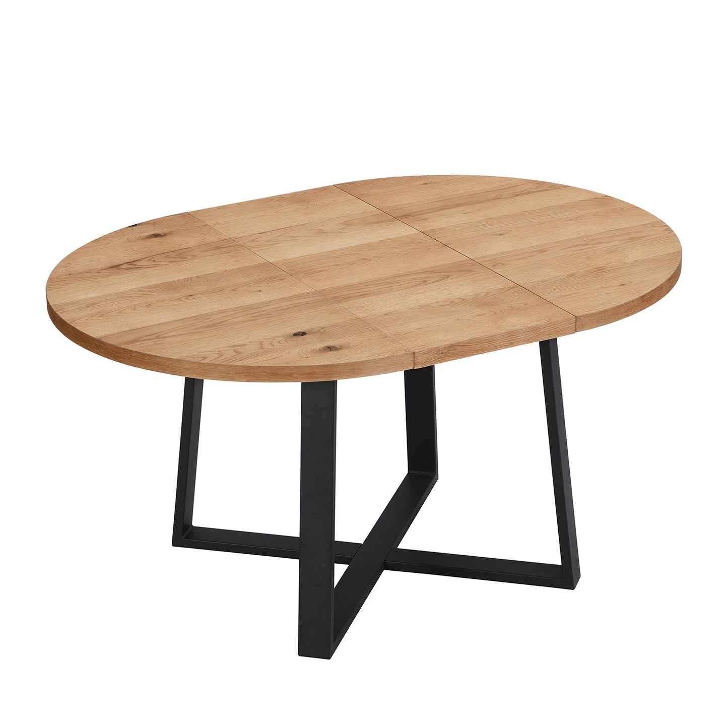 Table à manger ronde extensible BERN avec pieds en métal