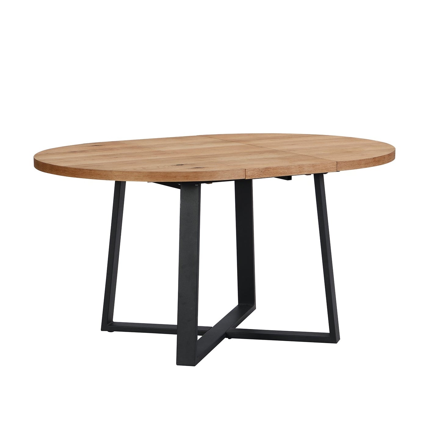 Table à manger ronde extensible BERN avec pieds en métal