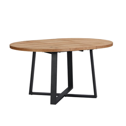 Table à manger ronde extensible BERN avec pieds en métal