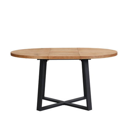 Table à manger ronde extensible BERN avec pieds en métal
