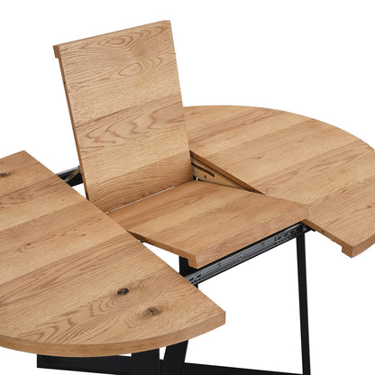Table à manger ronde extensible BERN avec pieds en métal