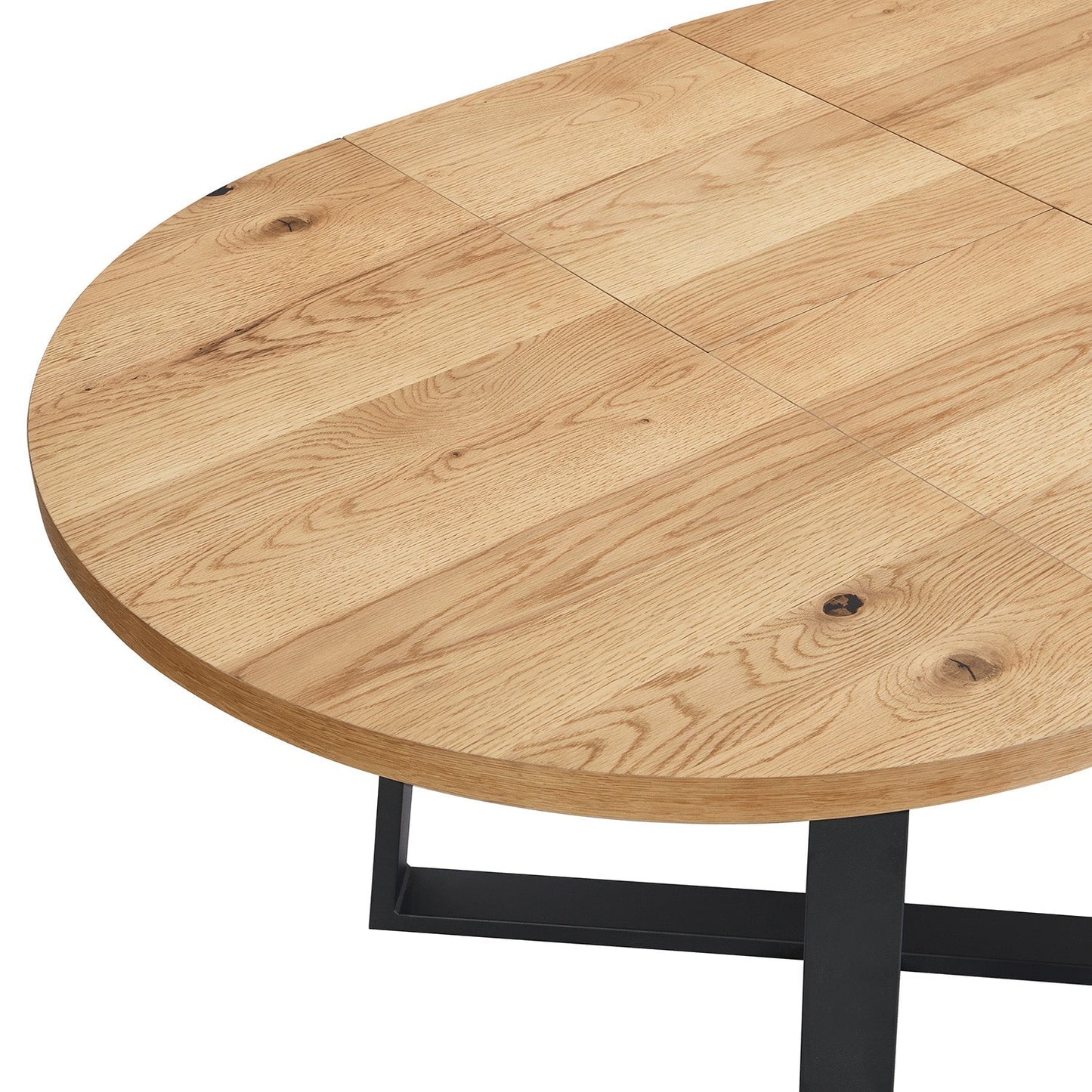 Table à manger ronde extensible BERN avec pieds en métal