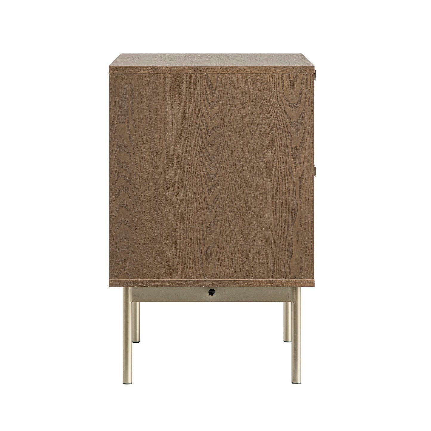 Table de chevet Richmond Ridged à 2 tiroirs, frêne foncé