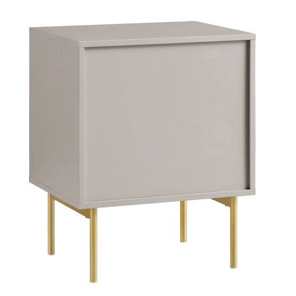 Table de chevet Richmond Ridged à 2 tiroirs, taupe mat